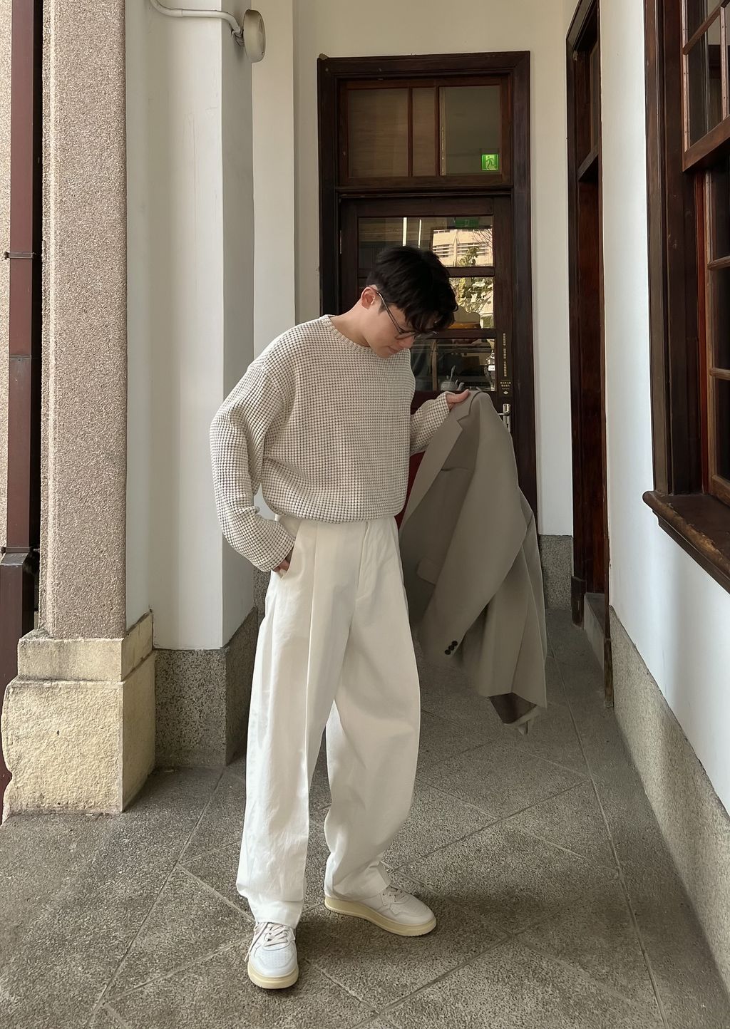 OPPAKOREA 大打褶棉質休閒寬褲 (4色) (日常推薦!!!)