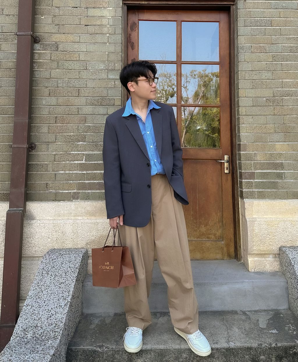 OPPAKOREA 大打褶棉質休閒寬褲 (4色) (日常推薦!!!)