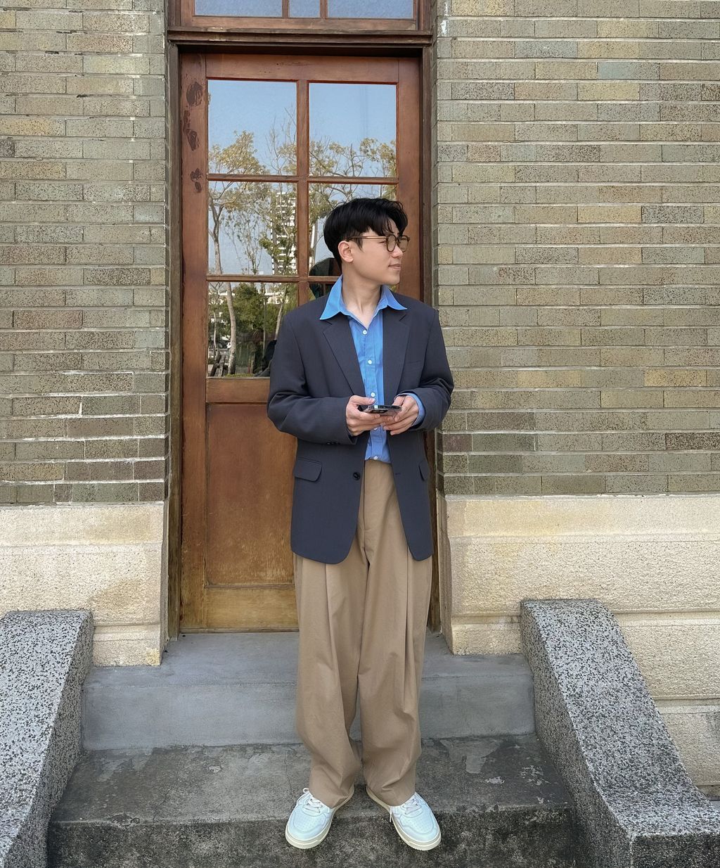 OPPAKOREA 大打褶棉質休閒寬褲 (4色) (日常推薦!!!)