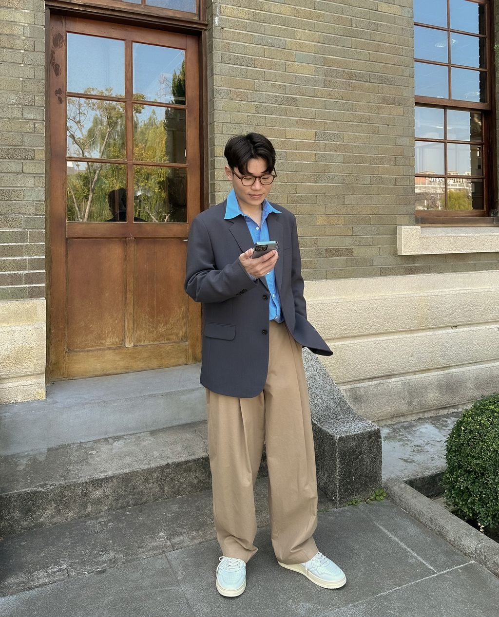 OPPAKOREA 大打褶棉質休閒寬褲 (4色) (日常推薦!!!)
