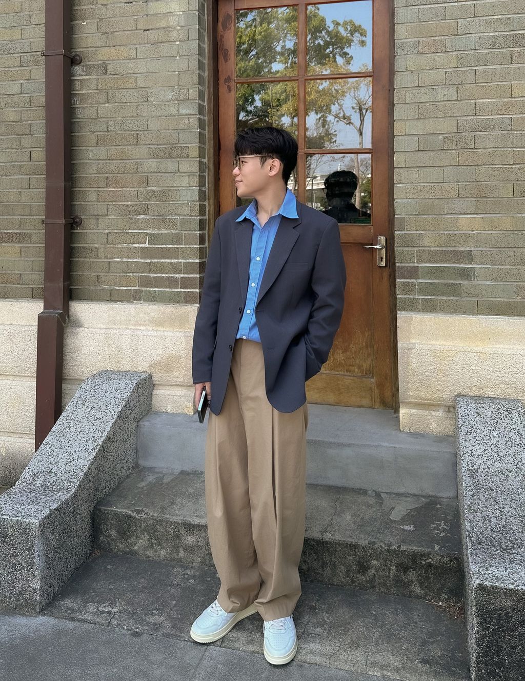 OPPAKOREA 大打褶棉質休閒寬褲 (4色) (日常推薦!!!)