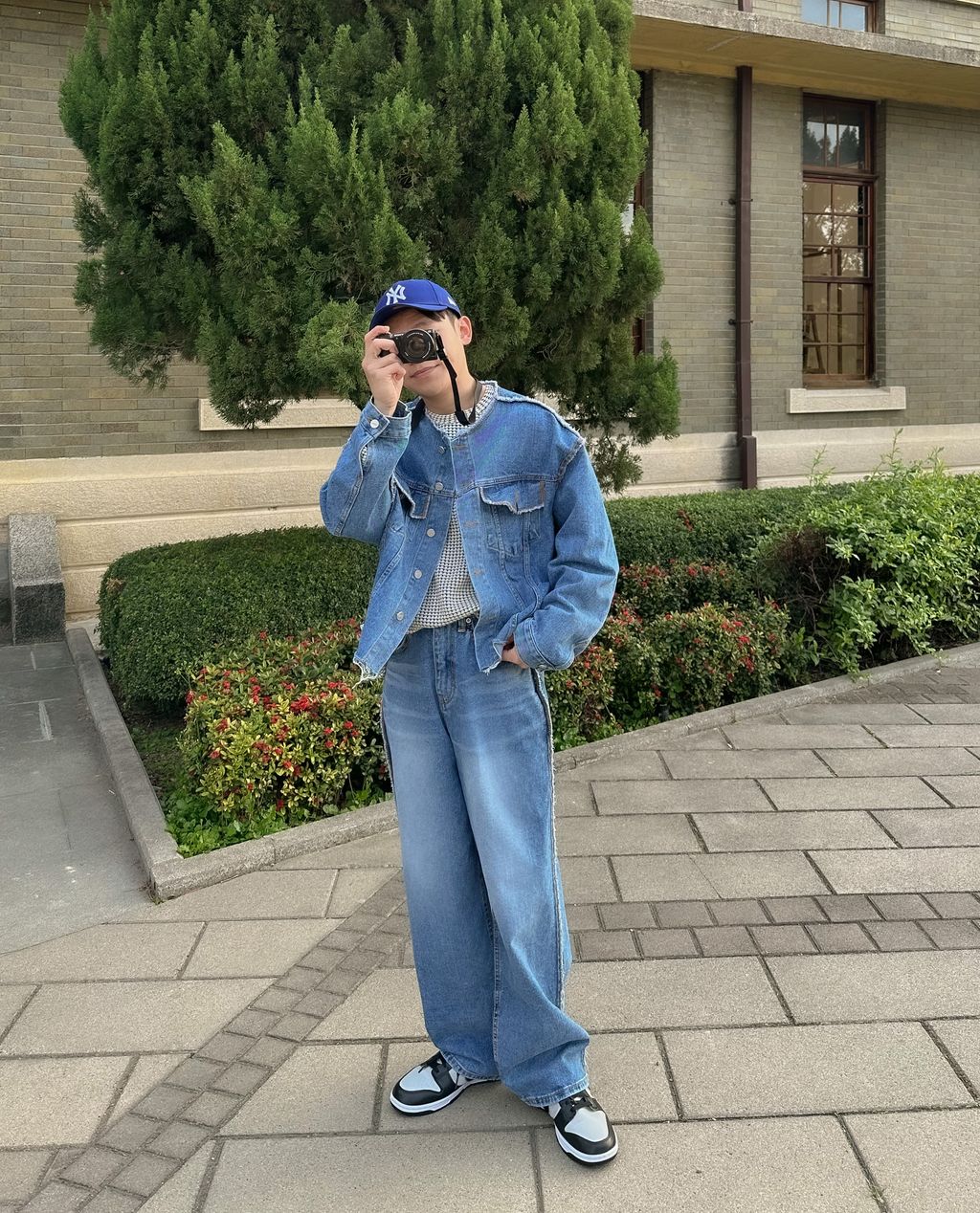 OPPAKOREA 不收邊水洗牛仔寬褲 (推薦單品!!!) (可搭配套裝)