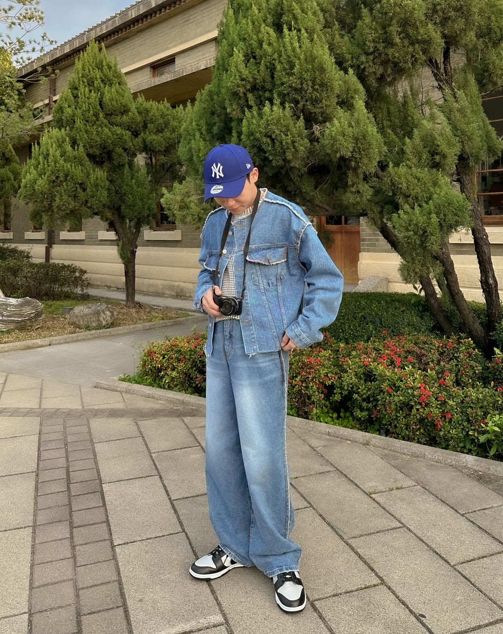 OPPAKOREA 不收邊水洗牛仔寬褲 (推薦單品!!!) (可搭配套裝)