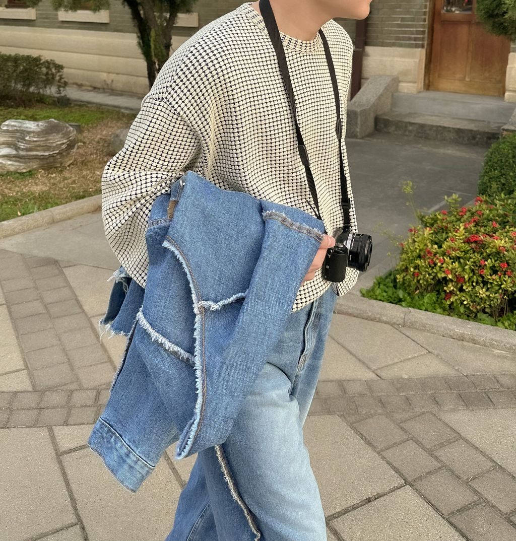 OPPAKOREA 不收邊水洗牛仔寬褲 (推薦單品!!!) (可搭配套裝)