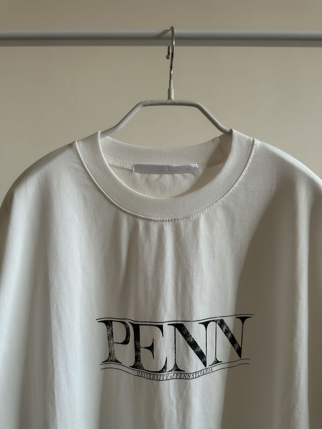 OPPAKOREA Penn 復古英字寬鬆短T (2色) (優質精梳棉材質)