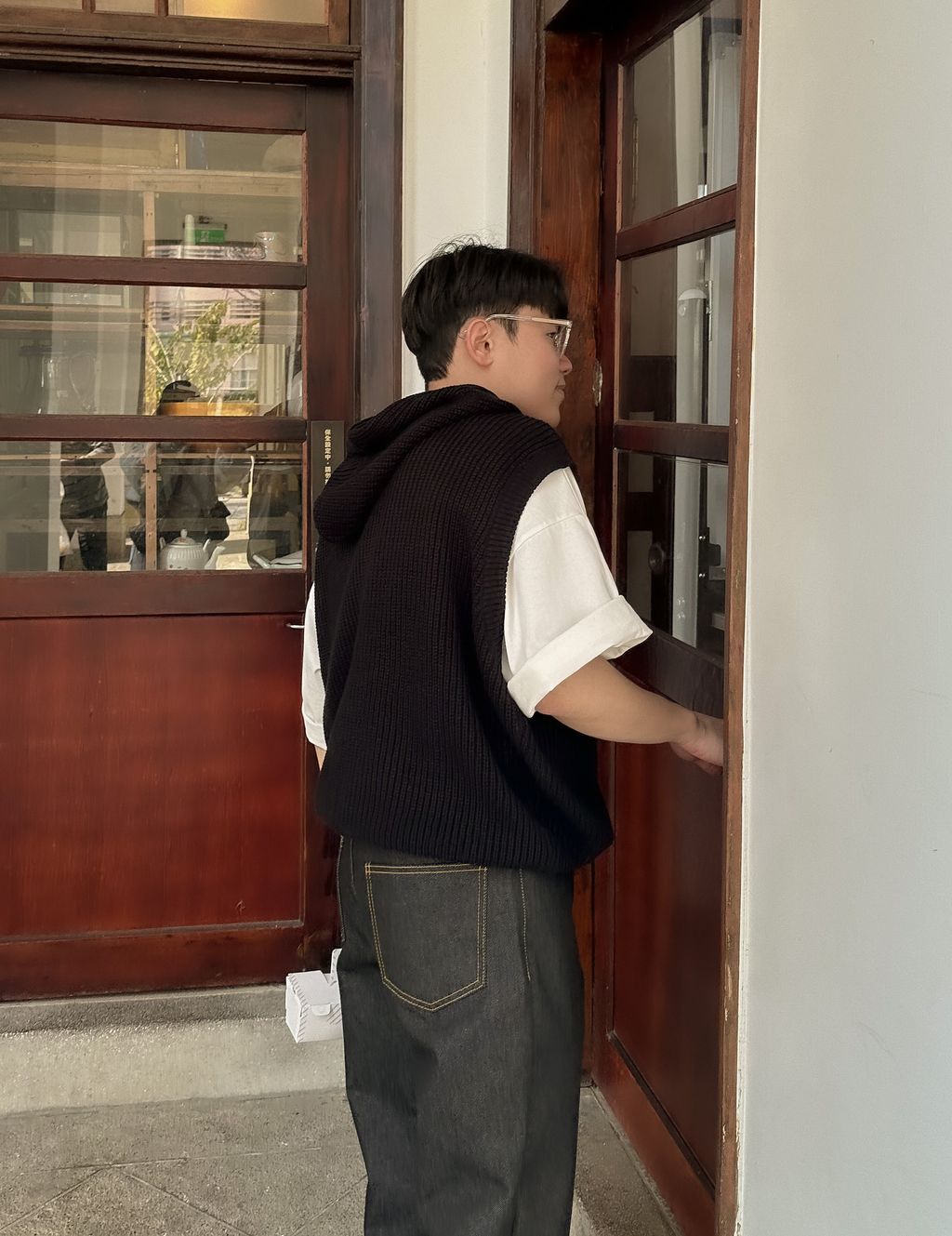 OPPAKOREA Penn 復古英字寬鬆短T (2色) (優質精梳棉材質)