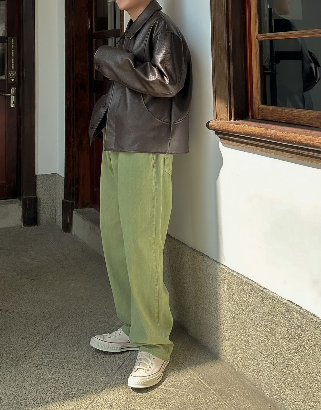 OPPAKOREA Penn 復古英字寬鬆短T (2色) (優質精梳棉材質)