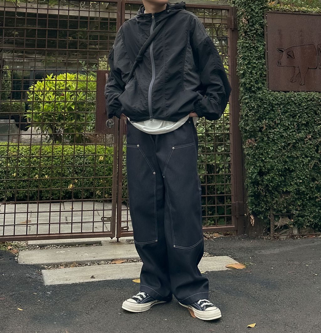 OPPAKOREA Y2K特殊車線牛仔寬褲 (2色) (無染色單寧)