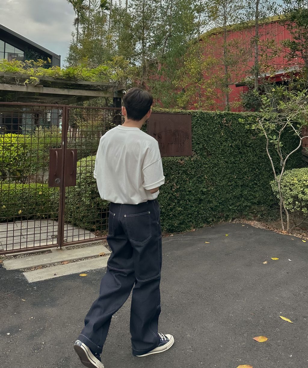 OPPAKOREA Y2K特殊車線牛仔寬褲 (2色) (無染色單寧)