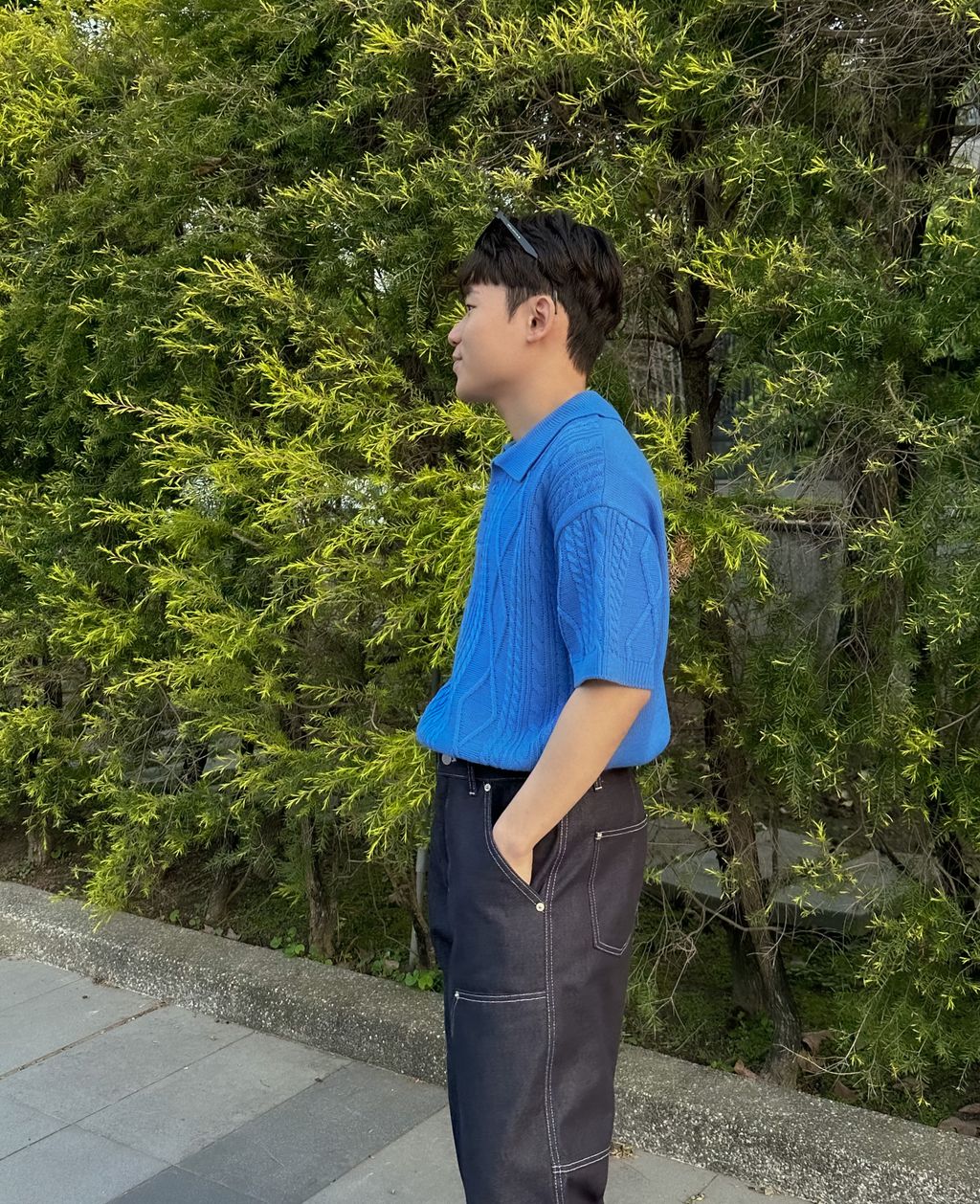 OPPAKOREA Fisher 翻領麻花針織短衫 (4色)
