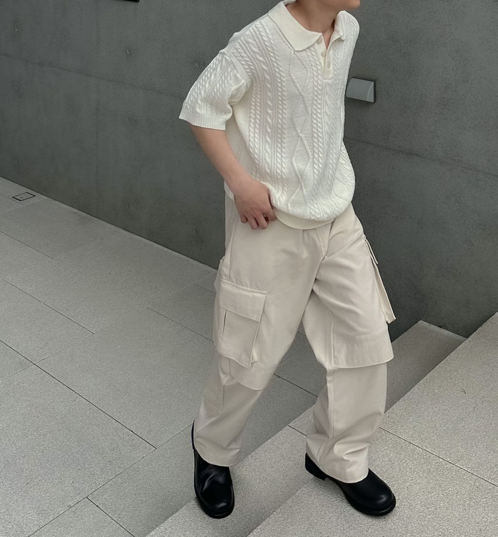 OPPAKOREA Fisher 翻領麻花針織短衫 (4色)