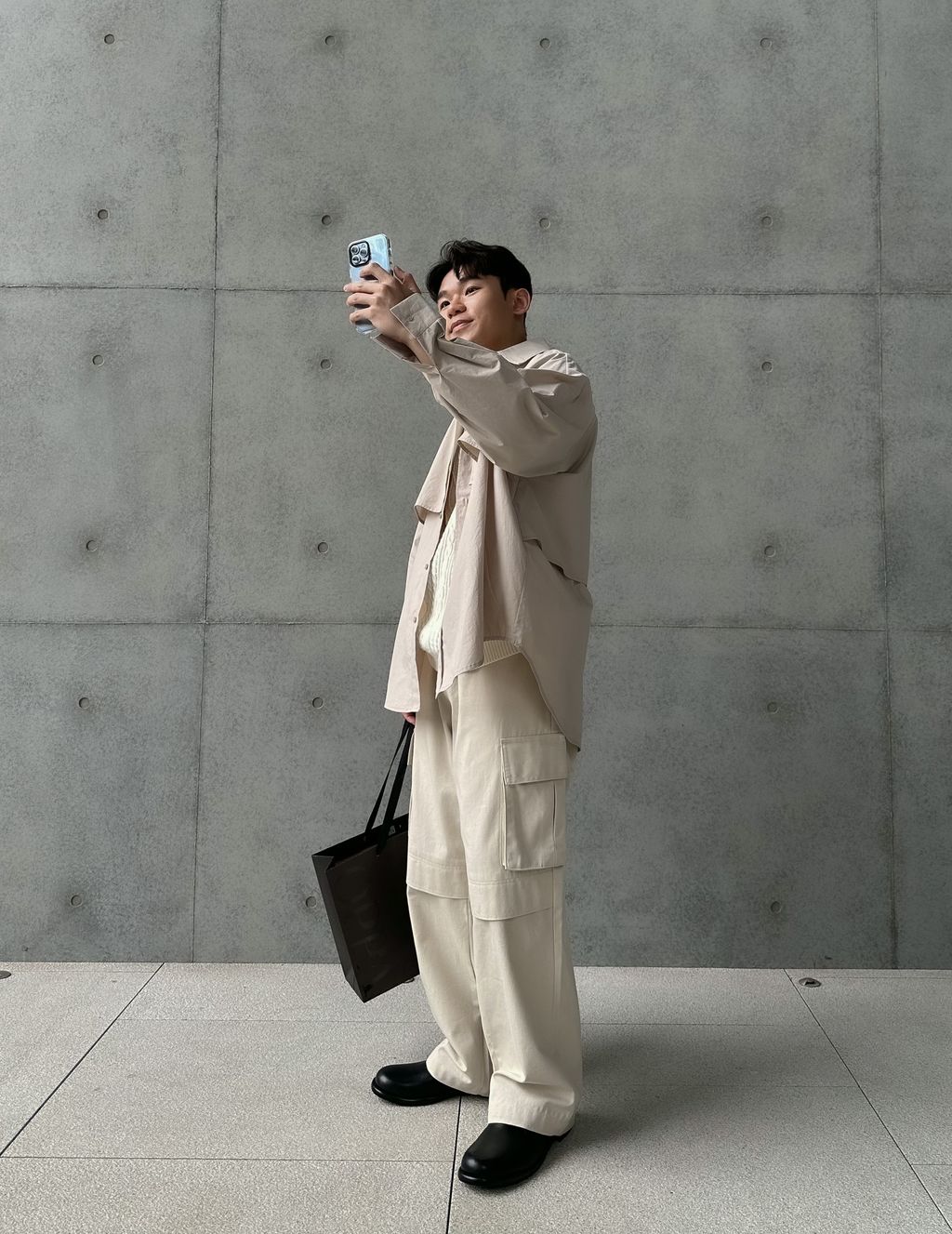 OPPAKOREA 層次風衣剪裁寬鬆襯衫 (5色)