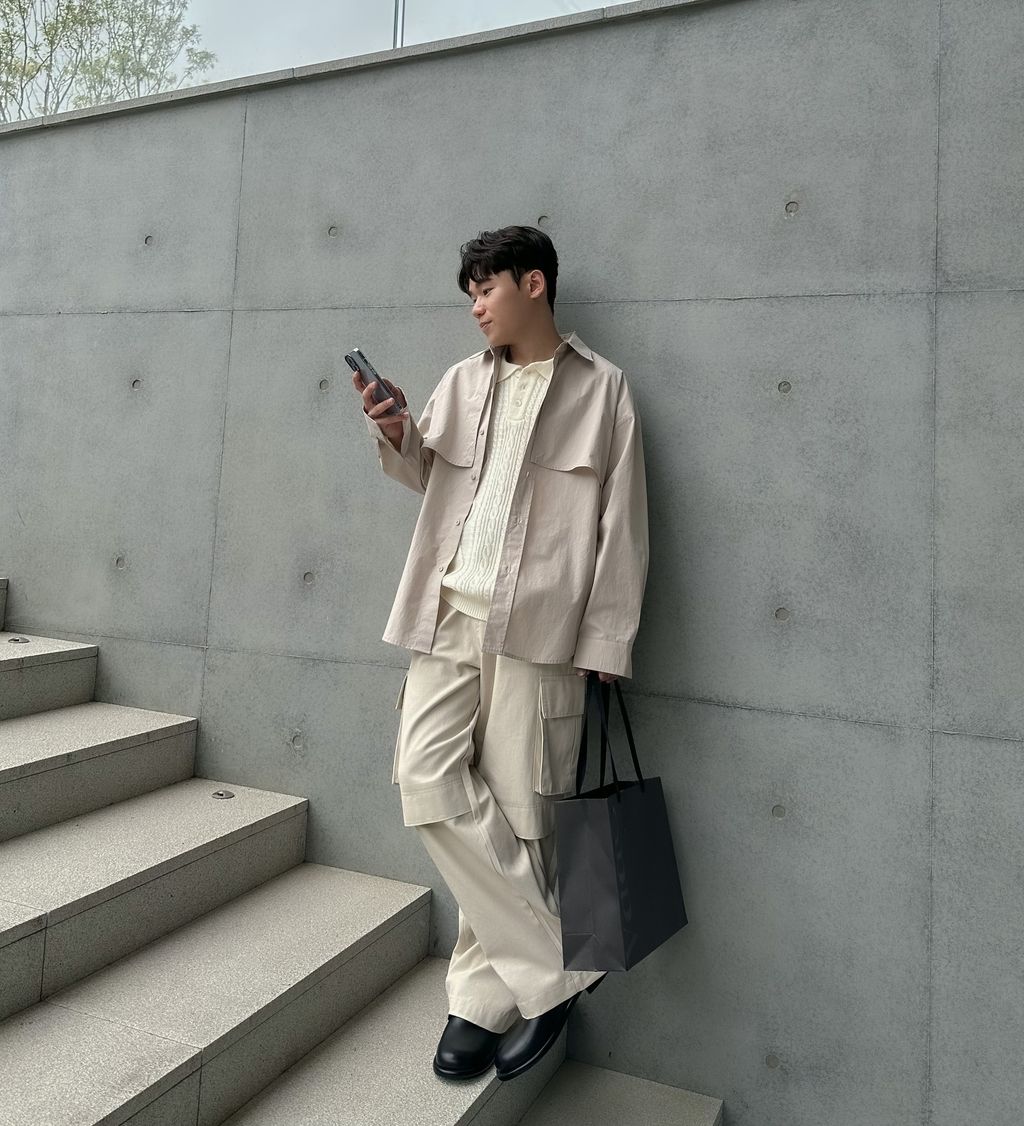 OPPAKOREA 層次風衣剪裁寬鬆襯衫 (5色)