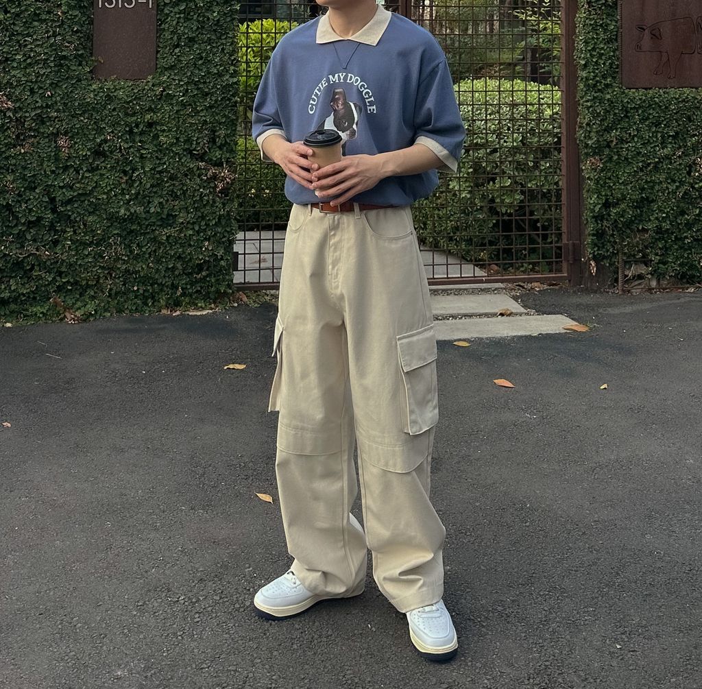 OPPAKOREA 口袋棉質工作寬褲 (3色) (推薦單品!!!)