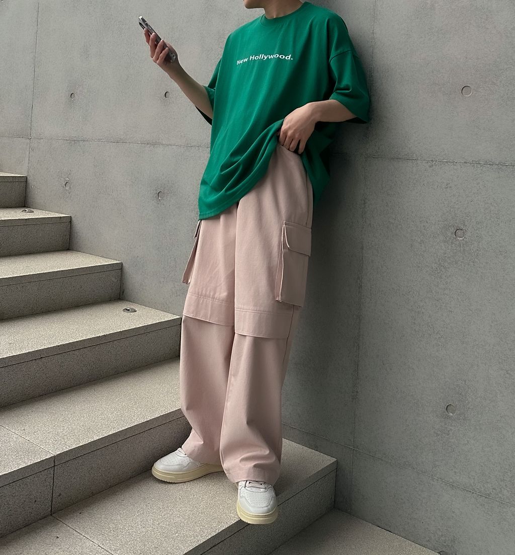 OPPAKOREA 口袋棉質工作寬褲 (3色) (推薦單品!!!)