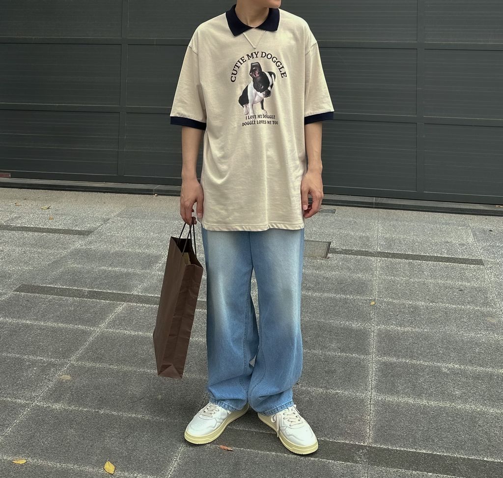 OPPAKOREA Cutie 翻領狗狗短T (3色)