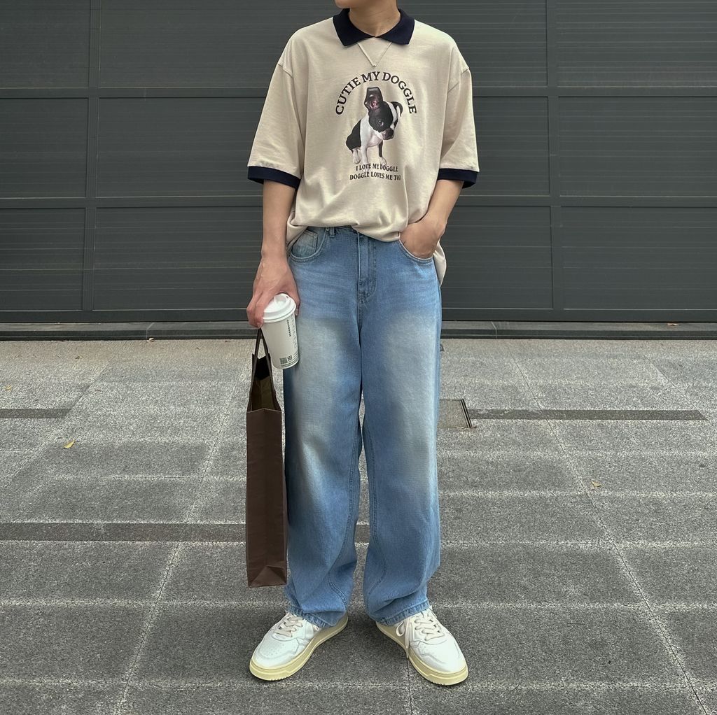 OPPAKOREA Cutie 翻領狗狗短T (3色)
