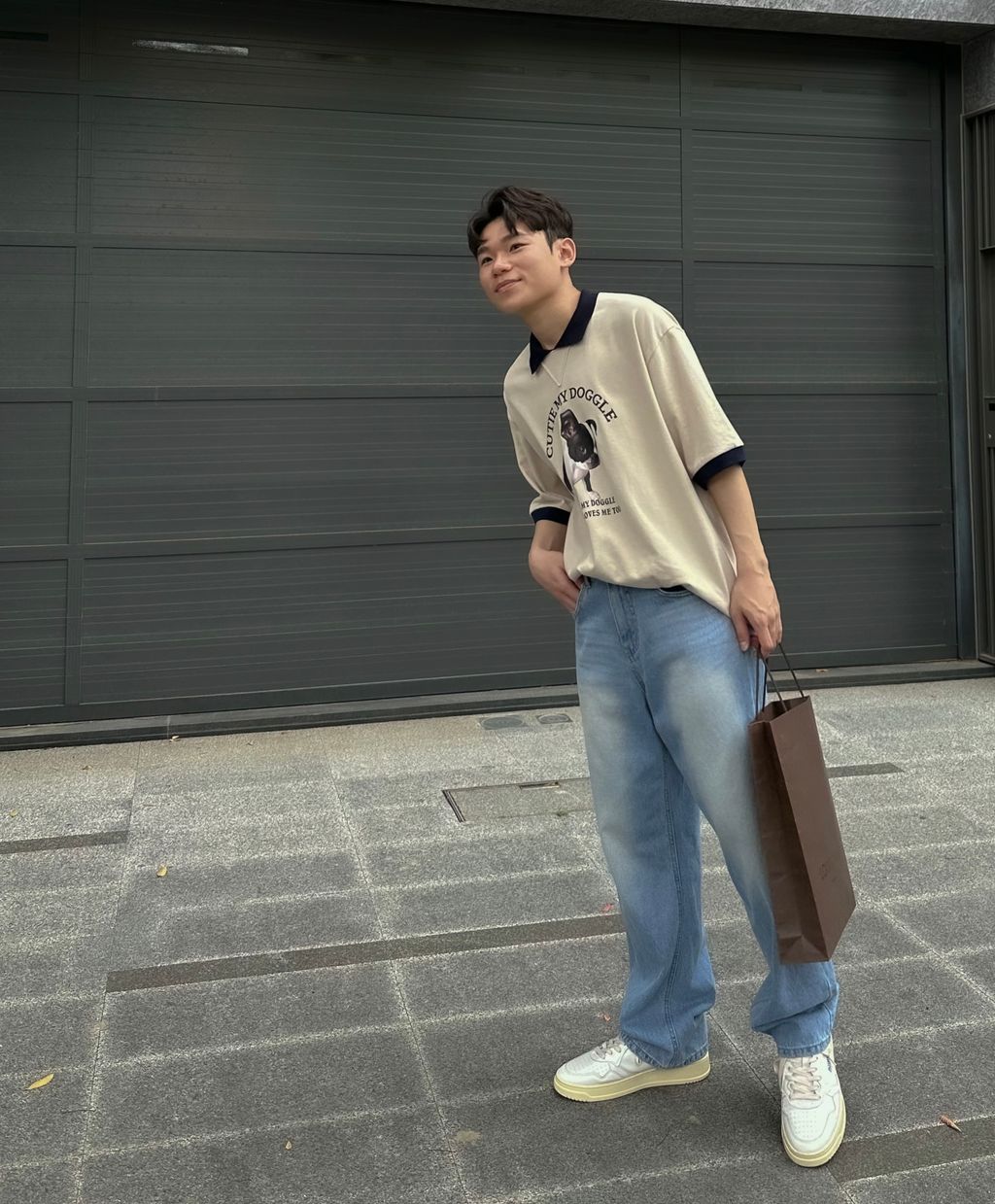 OPPAKOREA Cutie 翻領狗狗短T (3色)
