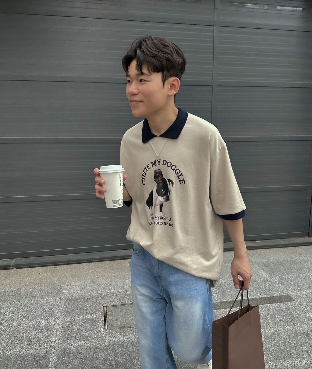 OPPAKOREA Cutie 翻領狗狗短T (3色)