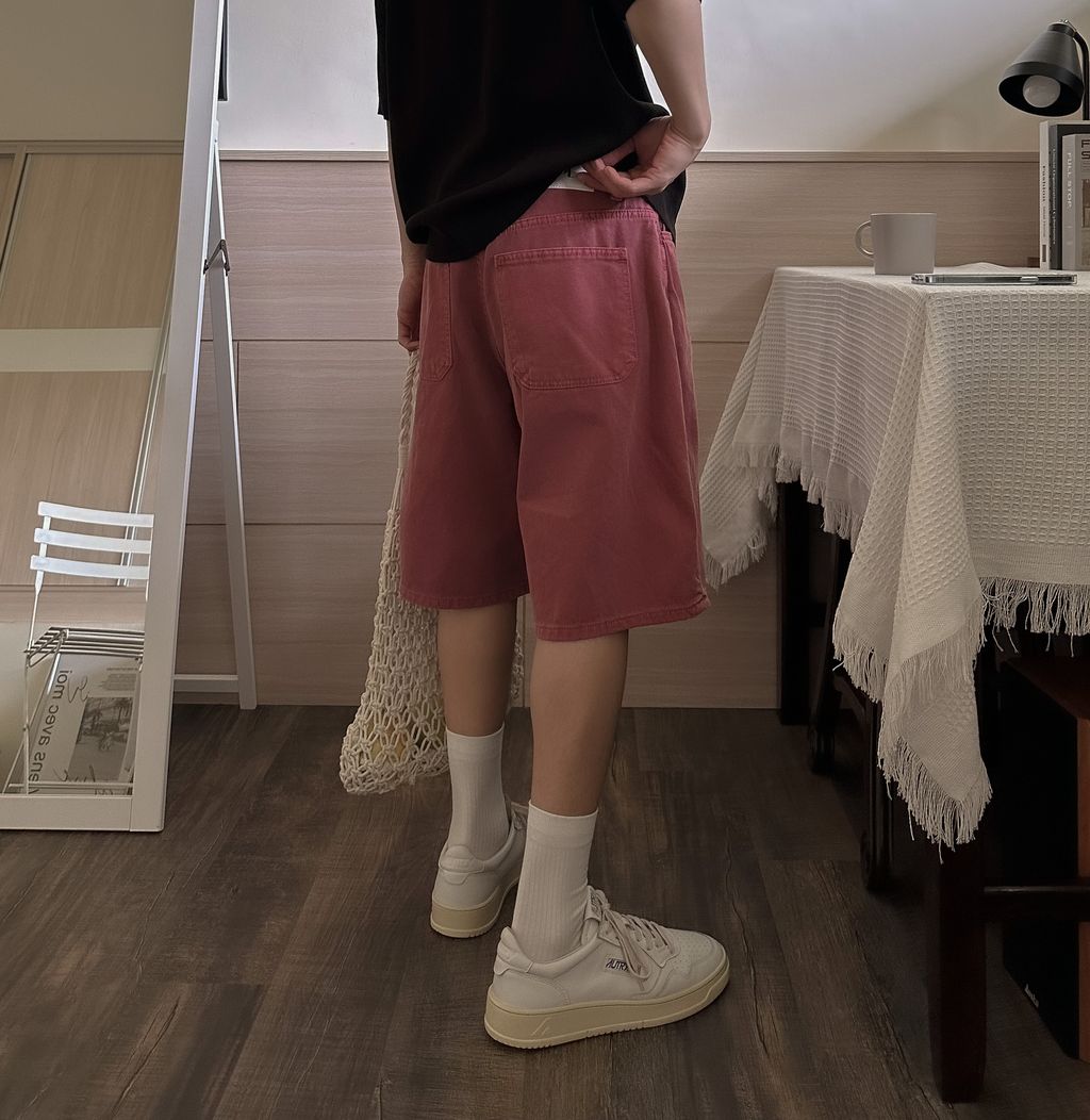 OPPAKOREA 水洗染色百慕達牛仔短褲 (5色) (100%有機棉單寧)