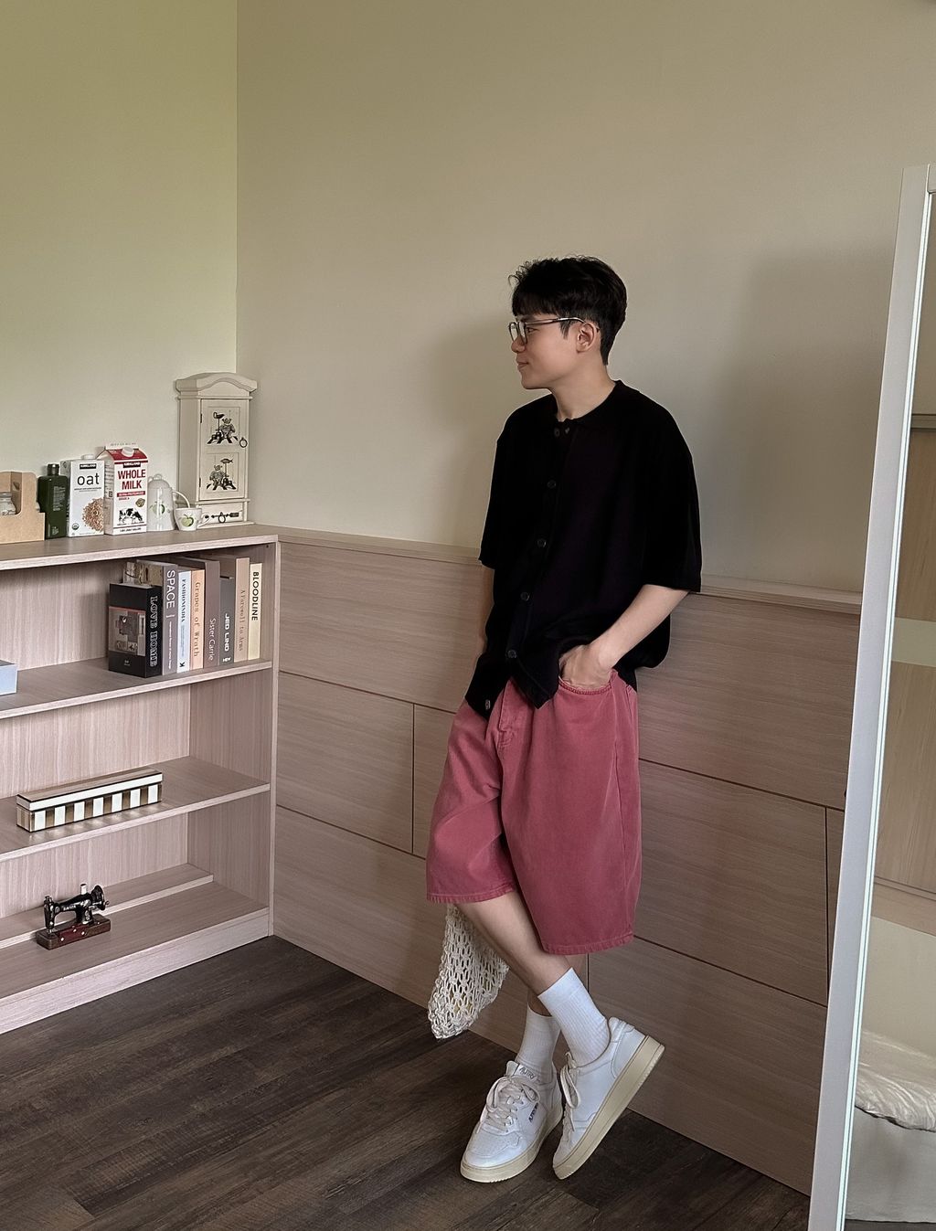 OPPAKOREA 水洗染色百慕達牛仔短褲 (5色) (100%有機棉單寧)