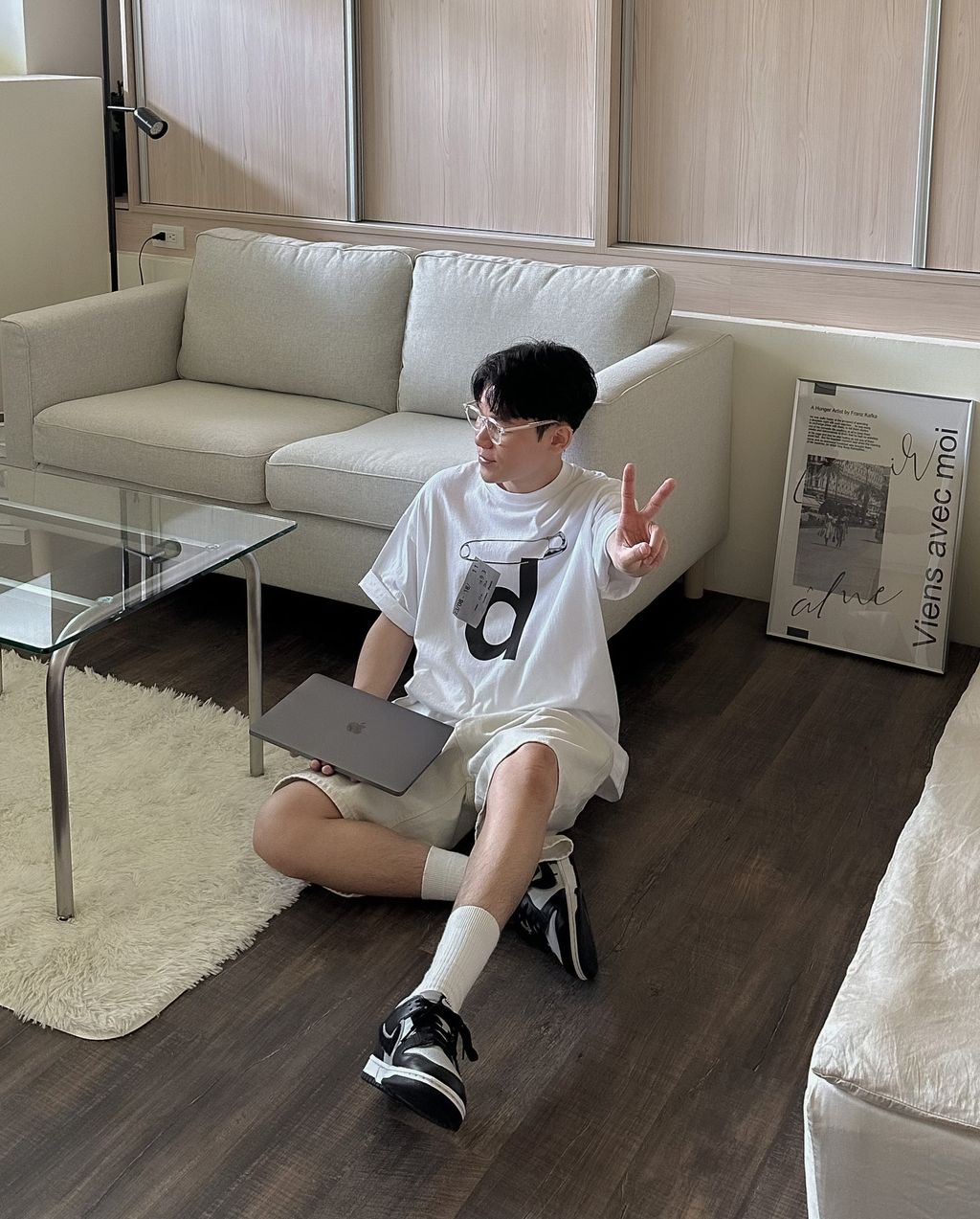OPPAKOREA 水洗染色百慕達牛仔短褲 (5色) (100%有機棉單寧)