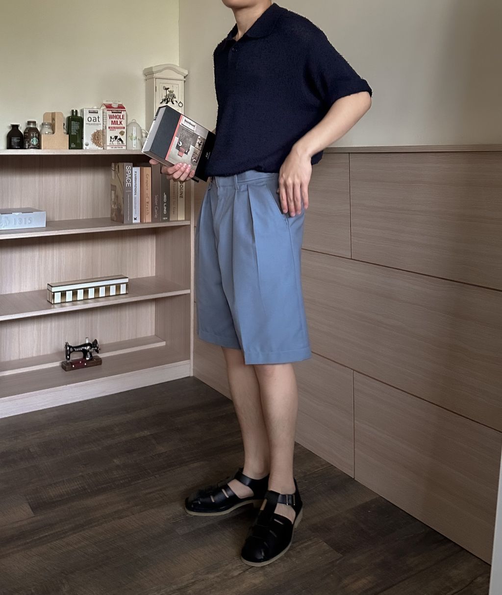 OPPAKOREA 側釦兩褶百慕達短褲 (3色)