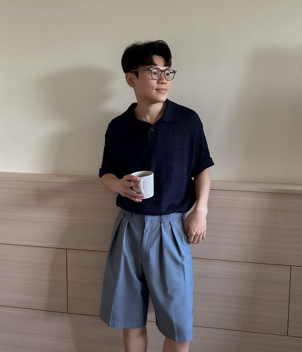 OPPAKOREA 側釦兩褶百慕達短褲 (3色)