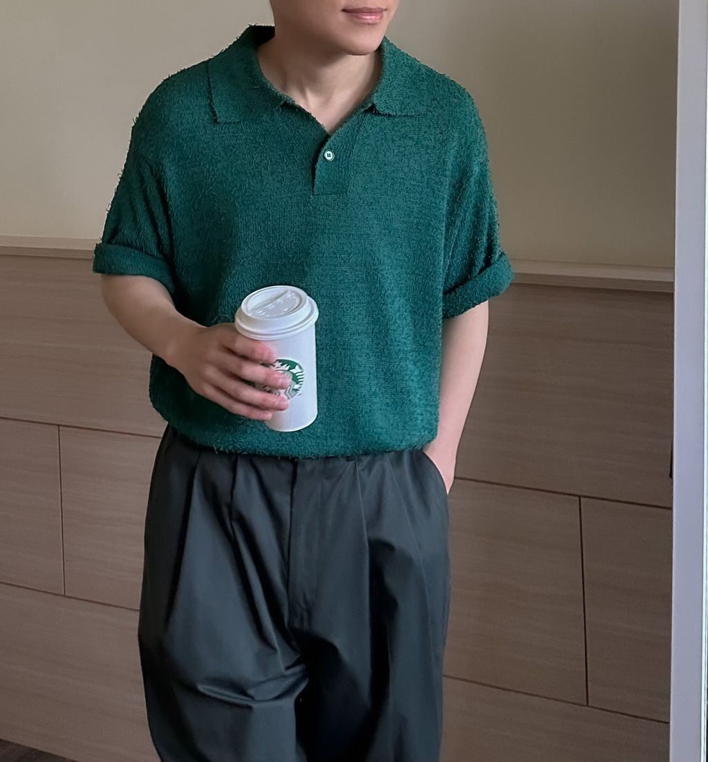 OPPAKOREA 開襟領毛圈針織短衫 (3色)