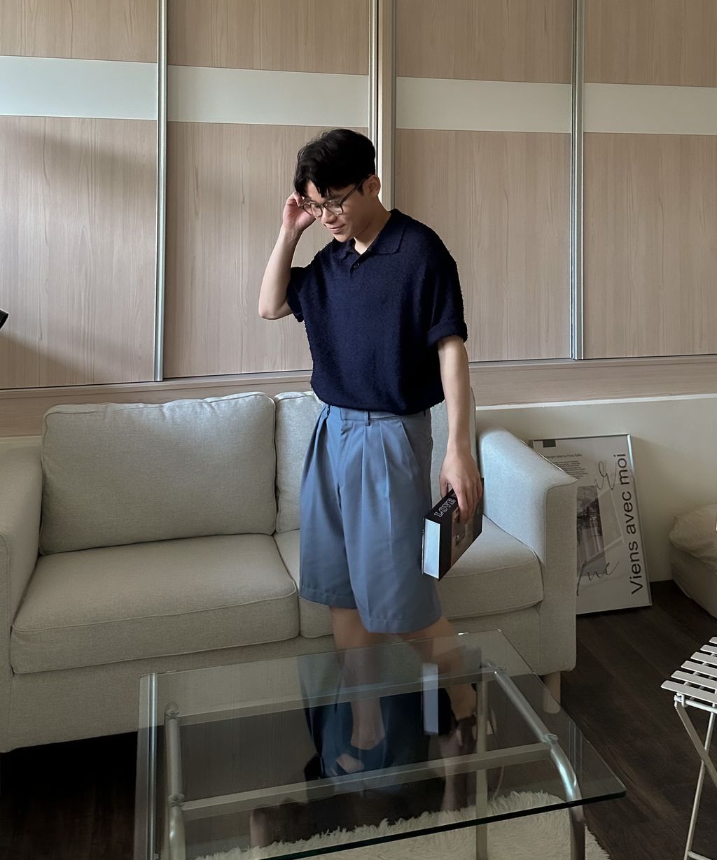 OPPAKOREA 開襟領毛圈針織短衫 (3色)