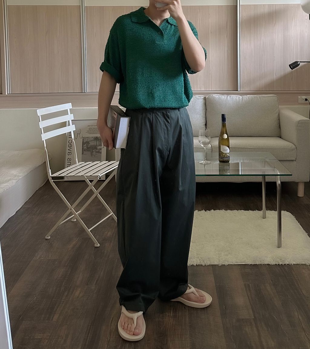 OPPAKOREA 開襟領毛圈針織短衫 (3色)