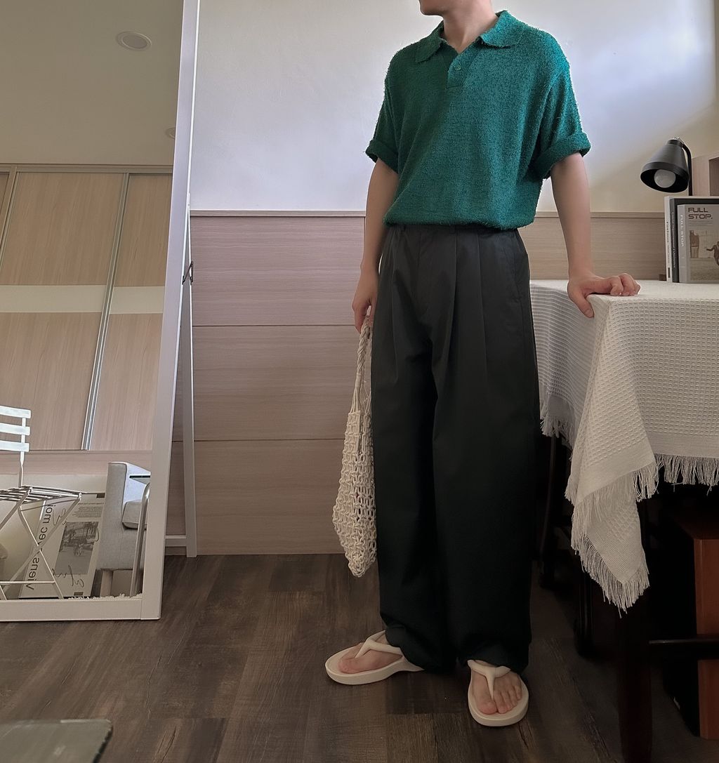 OPPAKOREA 開襟領毛圈針織短衫 (3色)