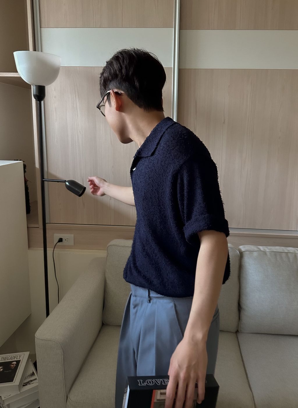 OPPAKOREA 開襟領毛圈針織短衫 (3色)