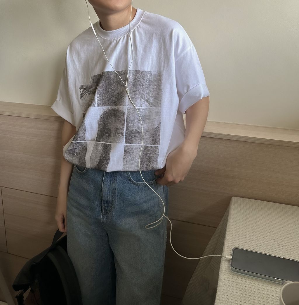 OPPAKOREA 反面滾邊牛仔寬褲 (2色)
