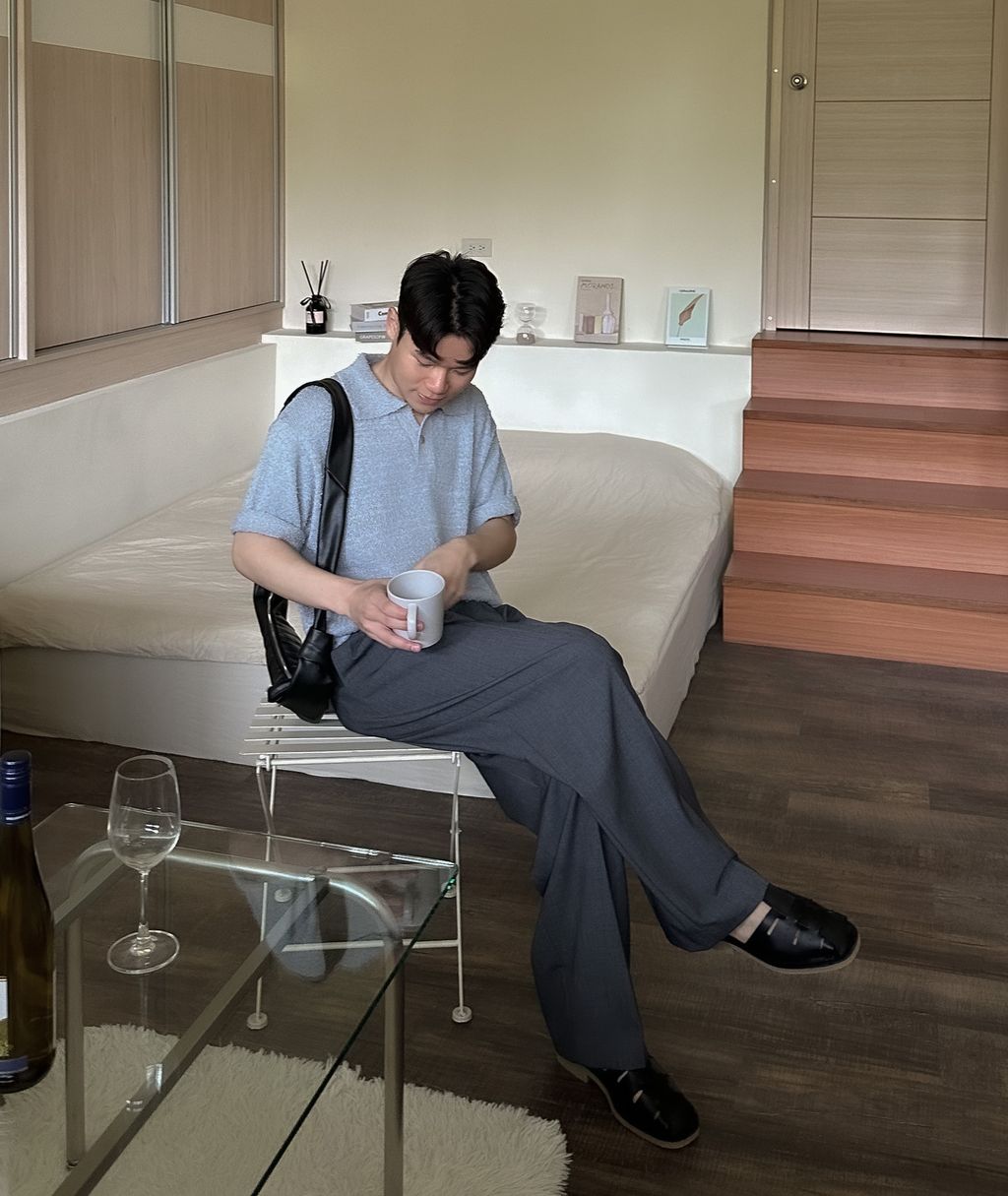 OPPAKOREA 質感特殊打褶休閒寬褲 (2色) (推薦單品!!!)