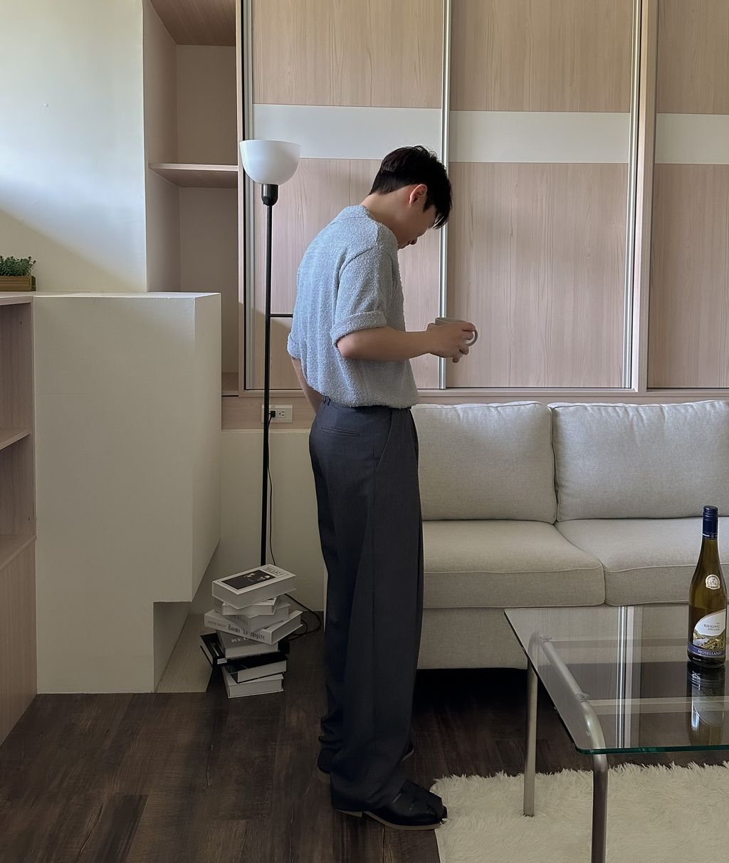 OPPAKOREA 質感特殊打褶休閒寬褲 (2色) (推薦單品!!!)