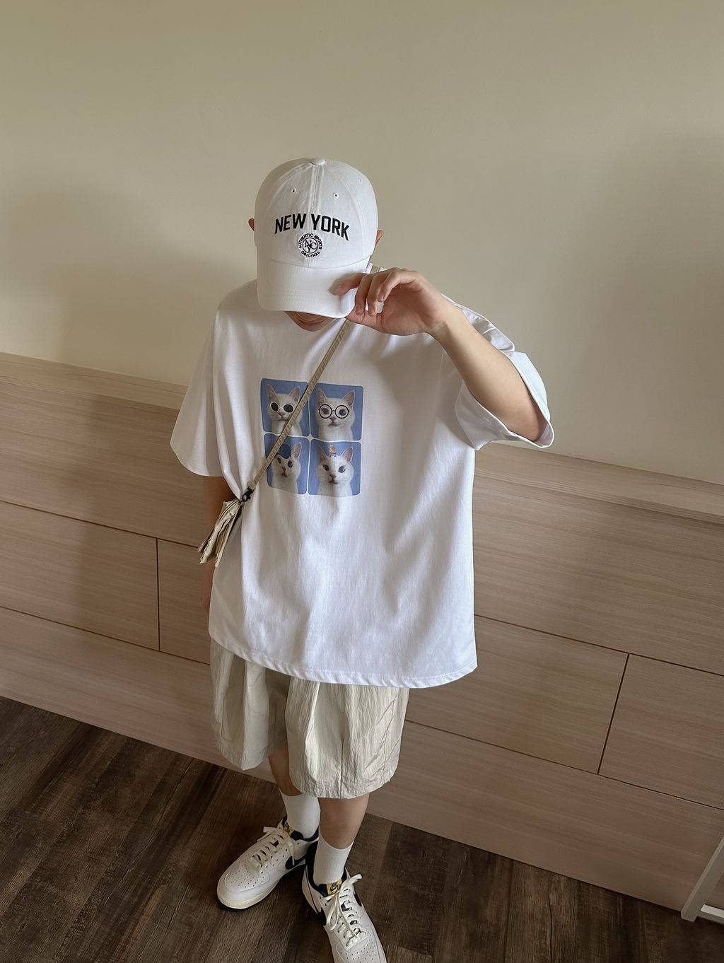 OPPAKOREA 酷貓咪圖像短T (2色)