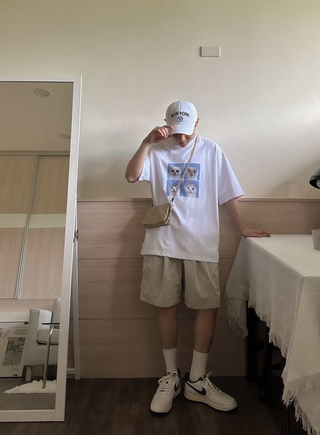 OPPAKOREA 酷貓咪圖像短T (2色)