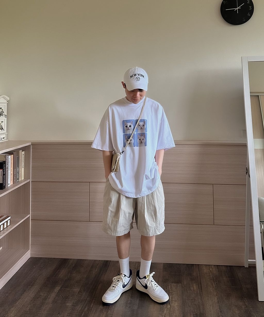 OPPAKOREA 酷貓咪圖像短T (2色)