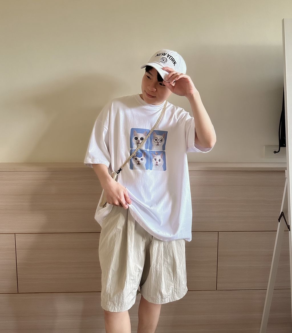 OPPAKOREA 酷貓咪圖像短T (2色)