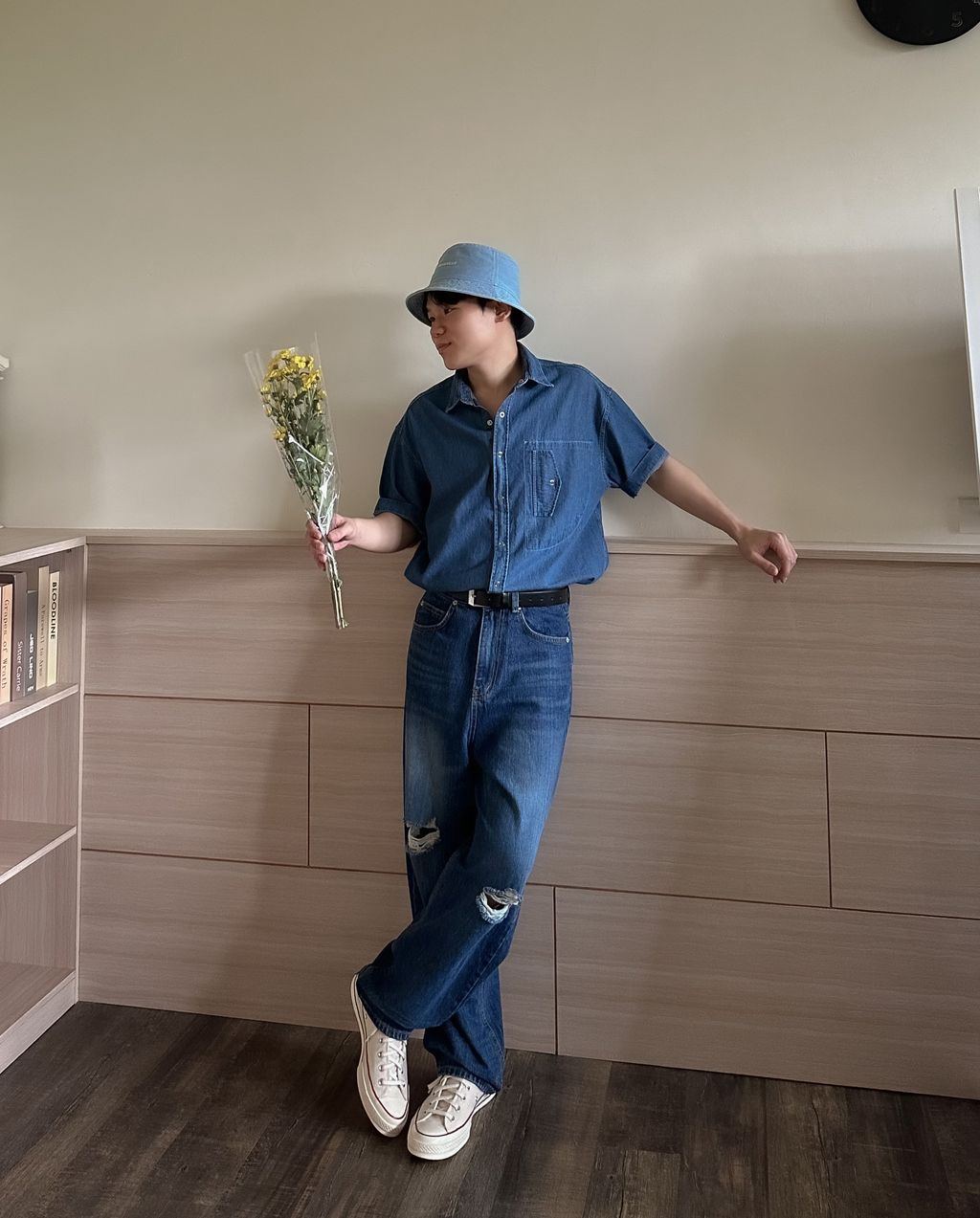 OPPAKOREA 水洗破壞繭型牛仔寬褲 (推薦單品!!!)
