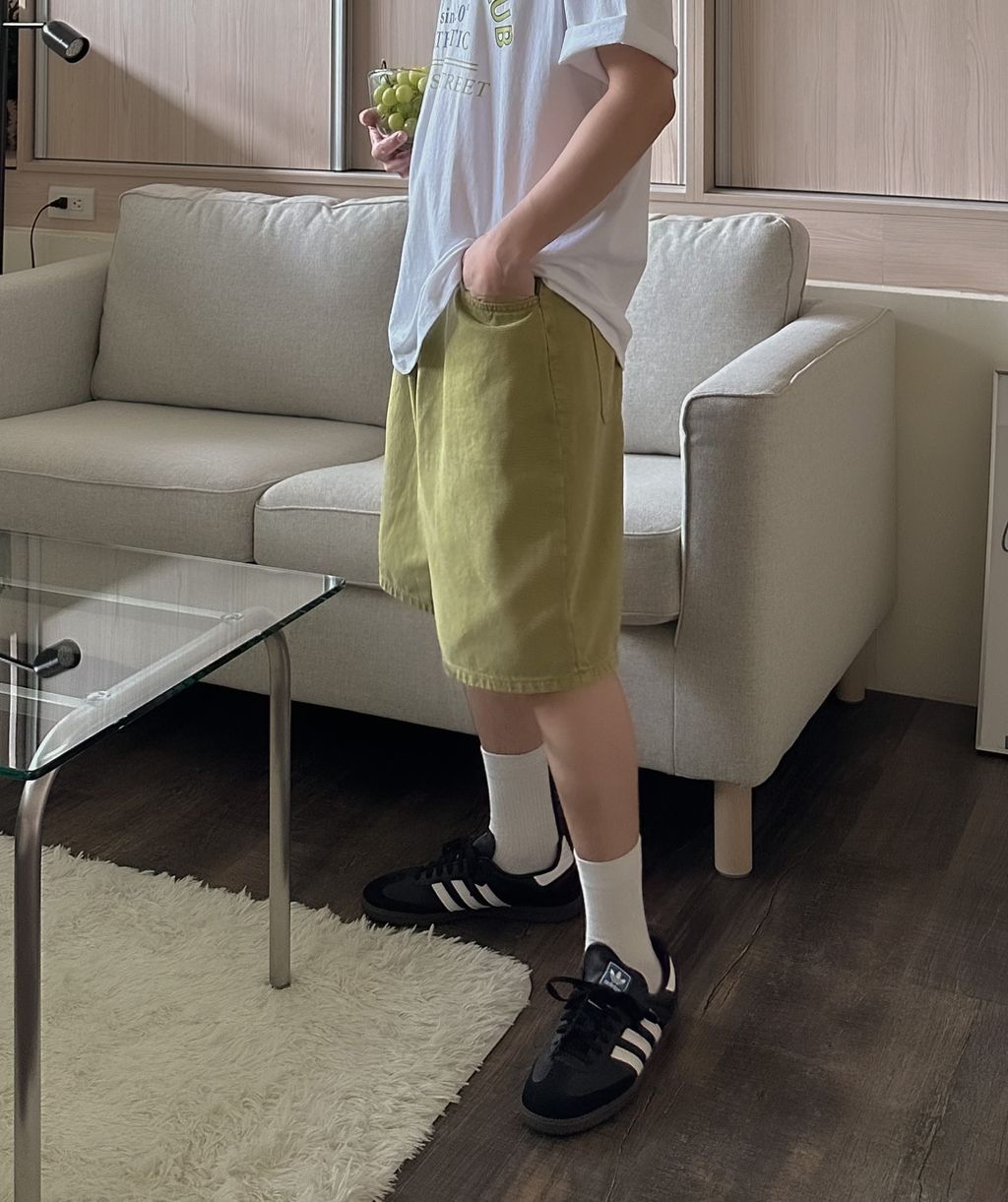OPPAKOREA 水洗染色百慕達牛仔短褲 (5色) (100%有機棉單寧)