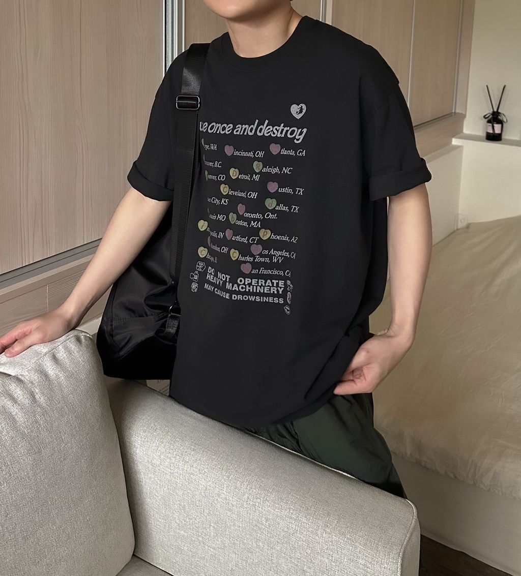 OPPAKOREA Use 心形水洗短T