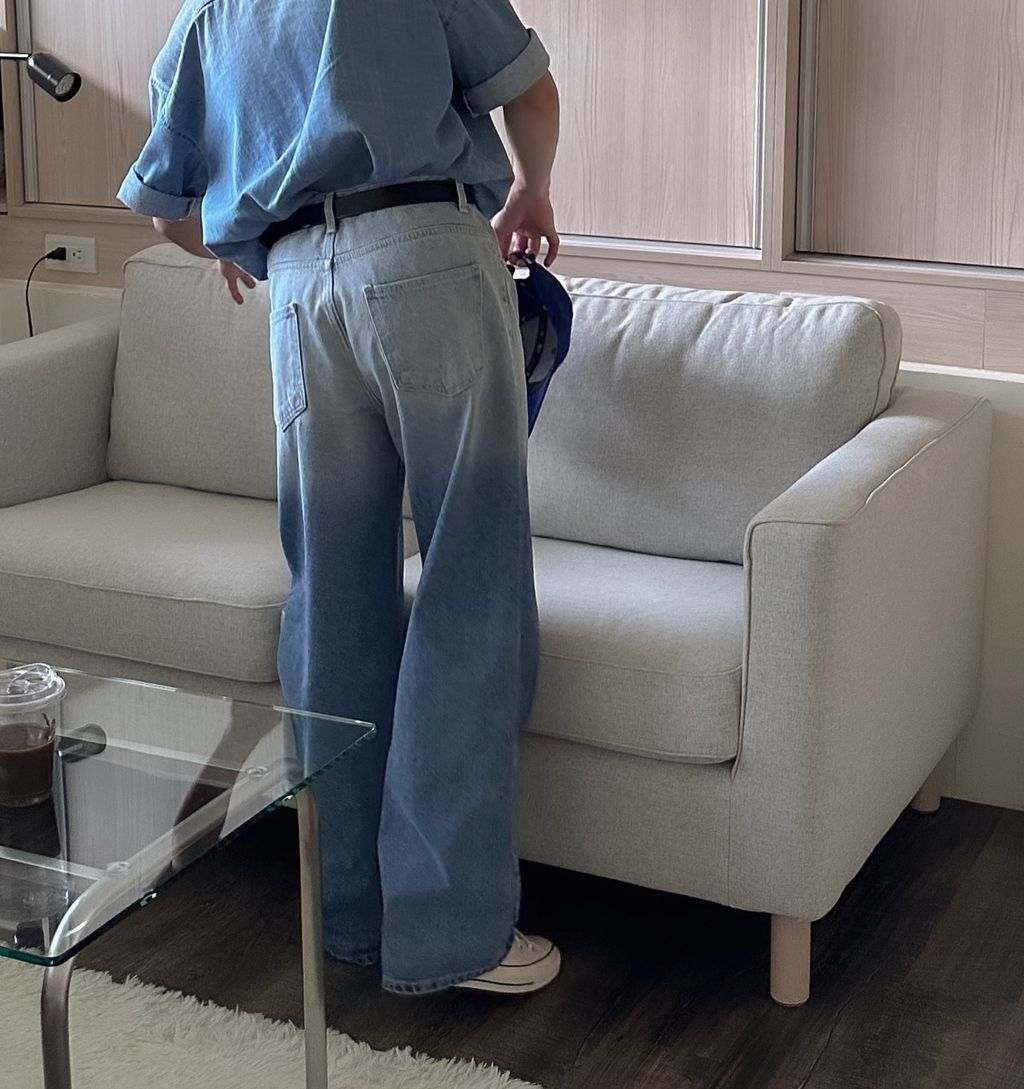 OPPAKOREA 水洗漸層牛仔寬褲 (推薦單品!!!) (可搭配套裝)