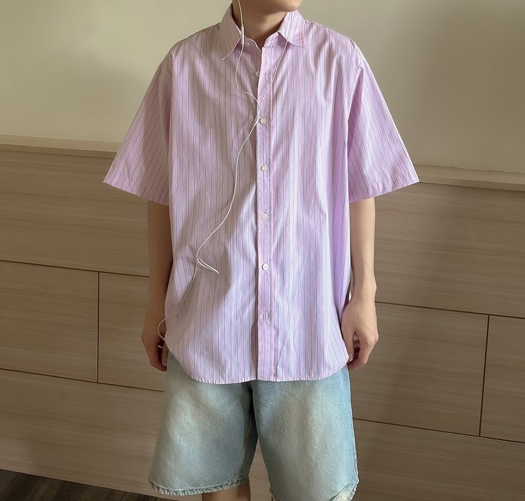 OPPAKOREA Premium 條紋短袖襯衫 (2色)