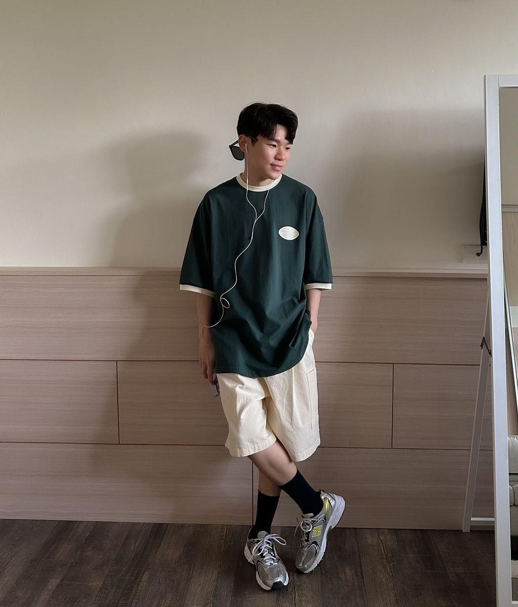 OPPAKOREA Jets 領口配色短T (2色)