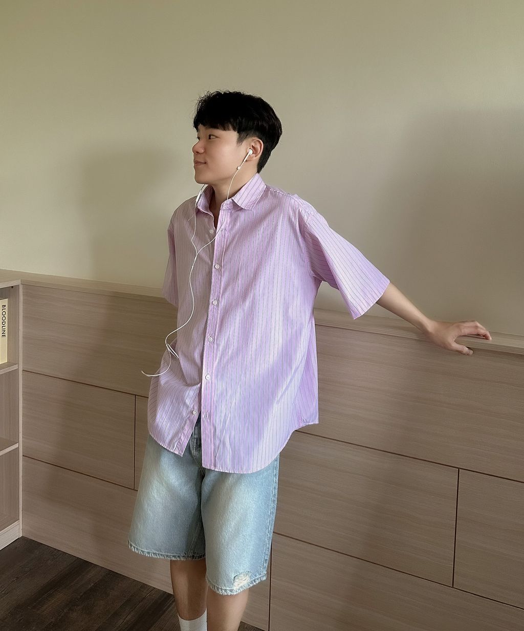 OPPAKOREA Premium 條紋短袖襯衫 (2色)