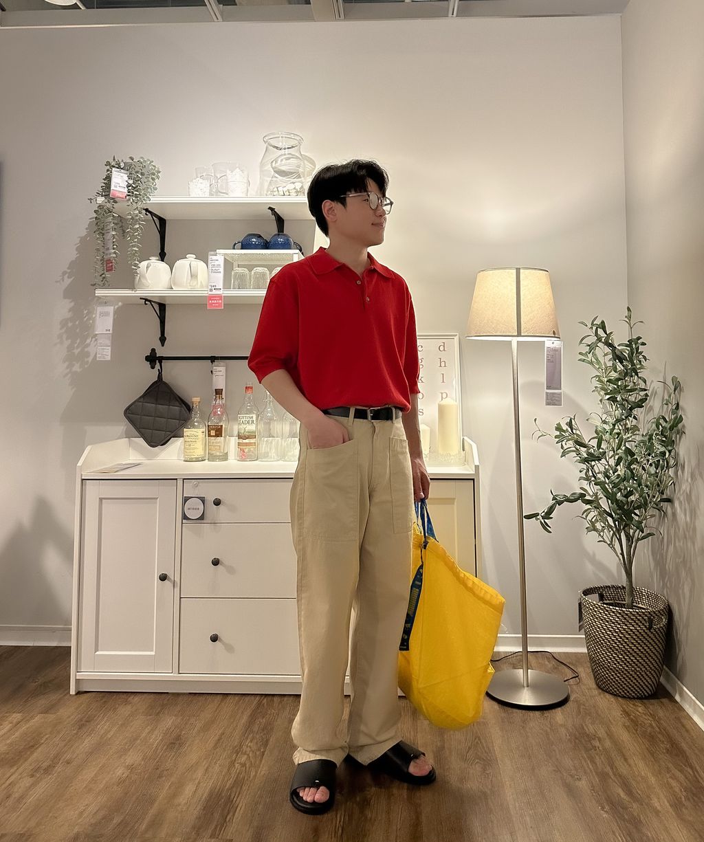 OPPAKOREA 斜口袋微寬工作褲 (4色)