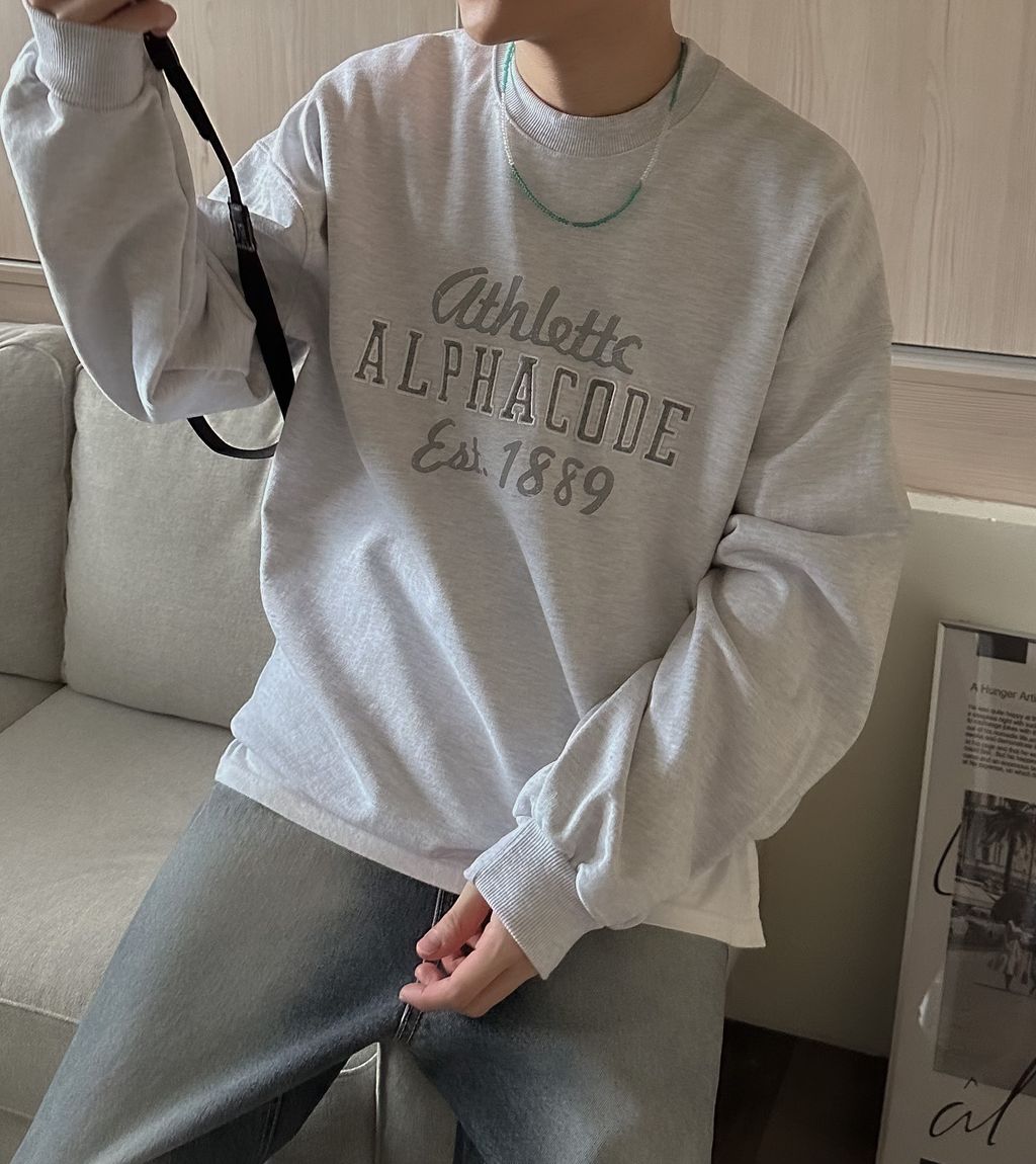 OPPAKOREA Athlettc 英字刺繡衛衣 (2色)