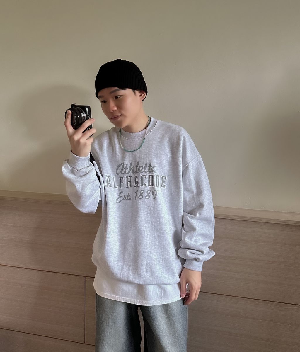 OPPAKOREA Athlettc 英字刺繡衛衣 (2色)